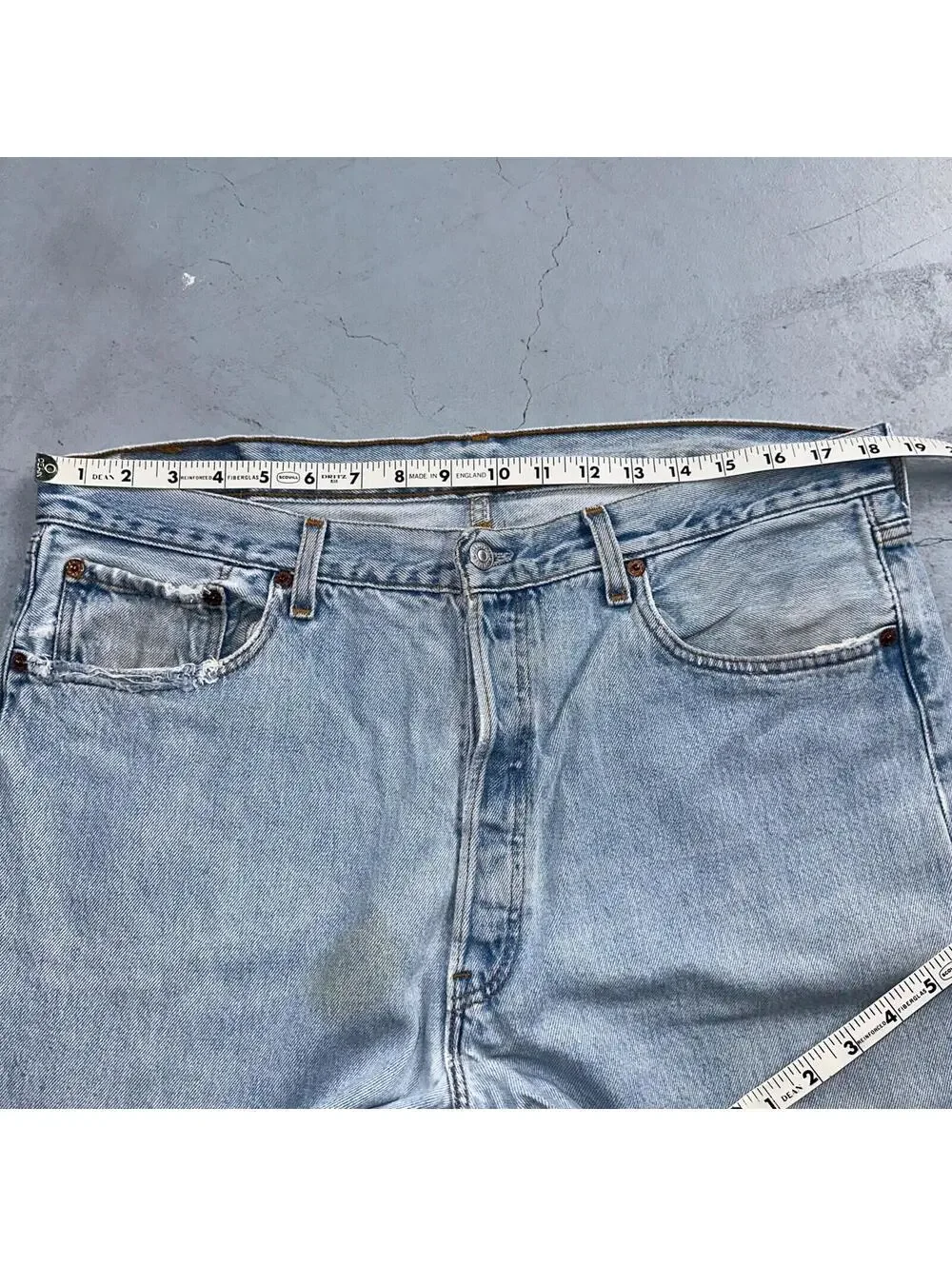 Levis 501 Vintage 90s USA XX Straight Leg Jeans Blue Light Wash 38x32 Act 37x31